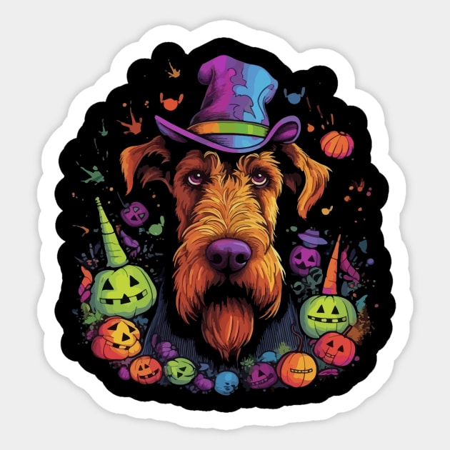 Airedale Terrier Halloween Sticker by JH Mart